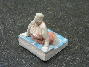 Badende am Rand Schwimmbad Keramik