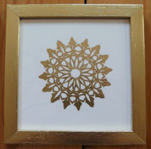 Mandala Scherenschnitt Goldfolie Weihnachten Meditation