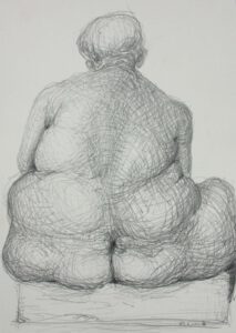 Akrstudie Rücken Zeichnung