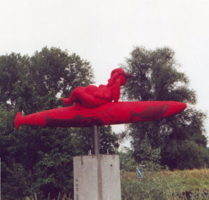 Göttin Flussgöttin Frau Fisch Skulptur